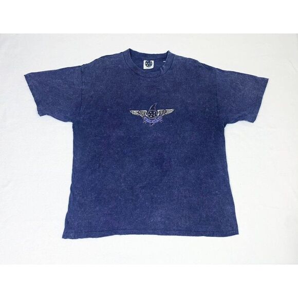 Vintage Maui and Sons T-Shirt Large Blue Tie Dye Stone Wash Single Stitch - Picture 1 of 11